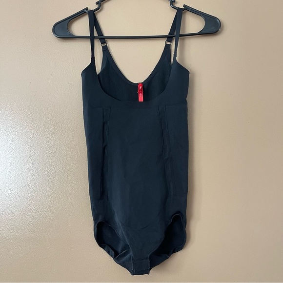 SPANX Tops - SPANX size small Black Oncore Open Bust Bodysuit shape wear